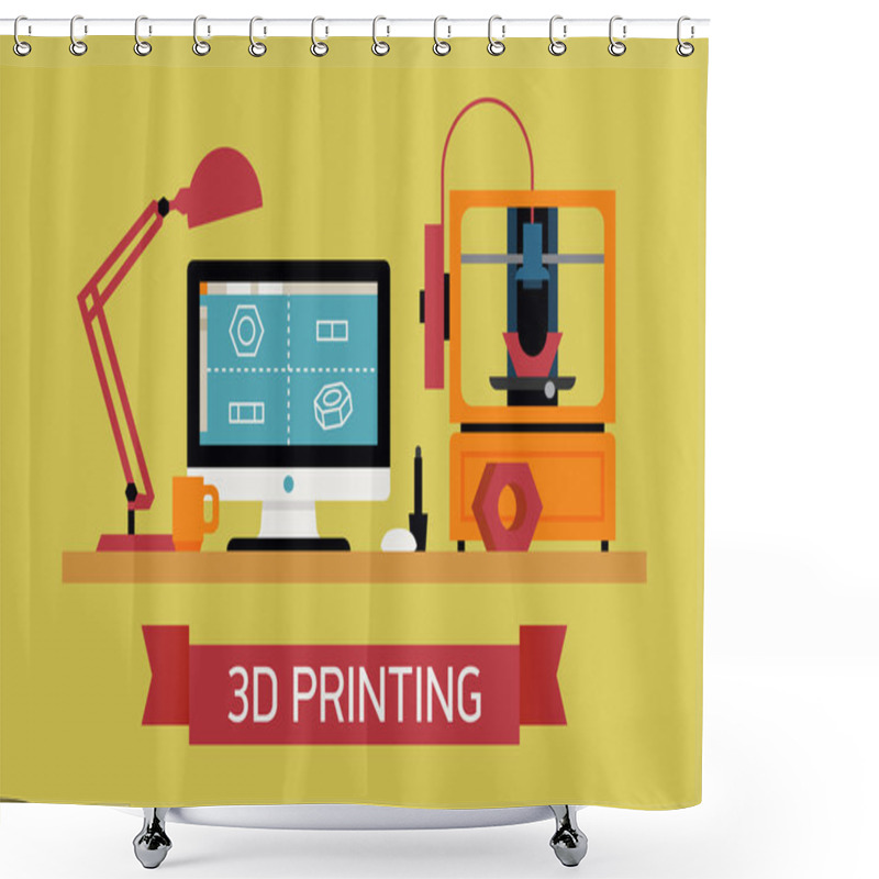 Personality  Cool Concept Of 3D Printing Shower Curtains