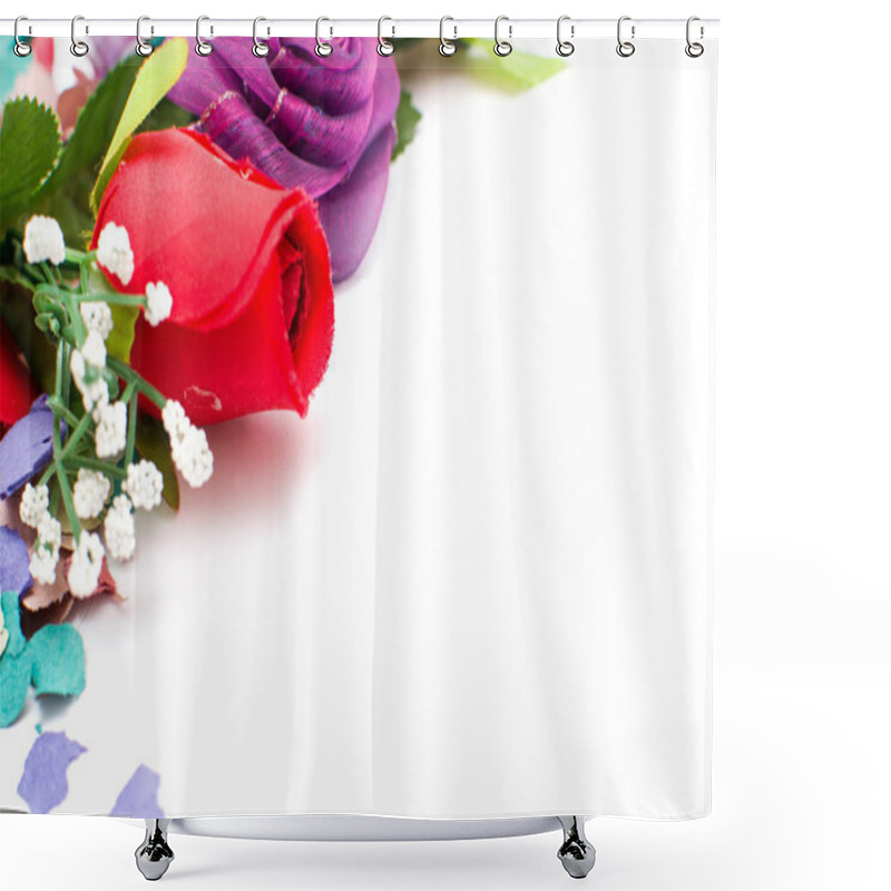 Personality  Flowers, Hearts And Confetti Shower Curtains