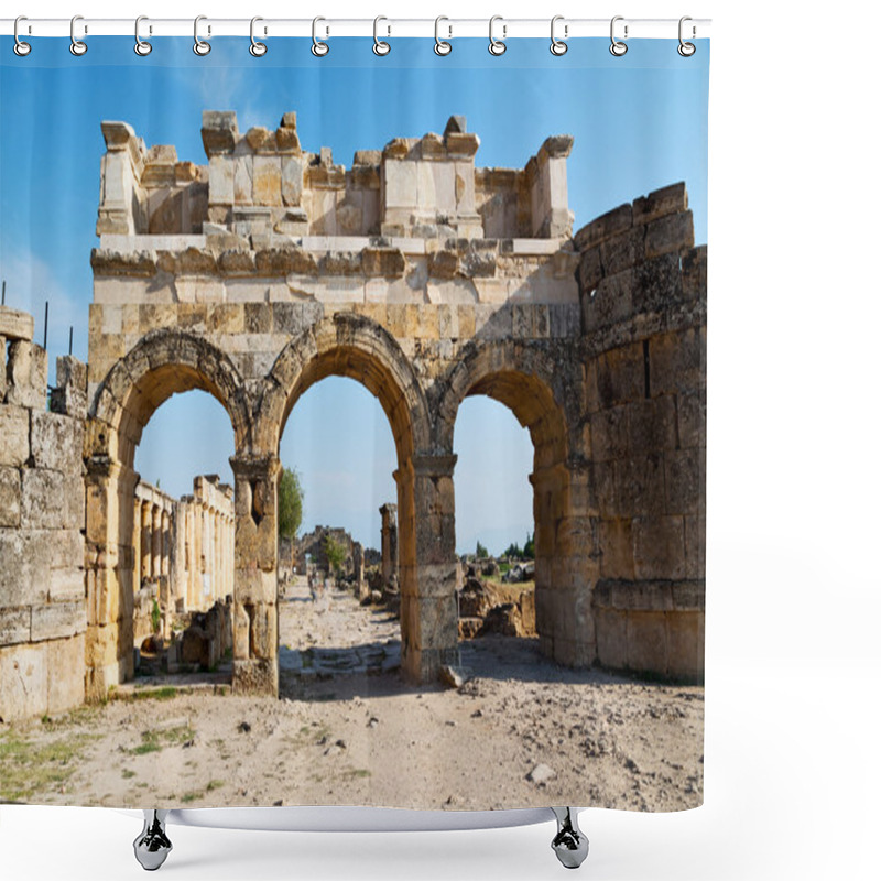 Personality  History Pamukkale    Old   Column     The Roman Temple  Shower Curtains