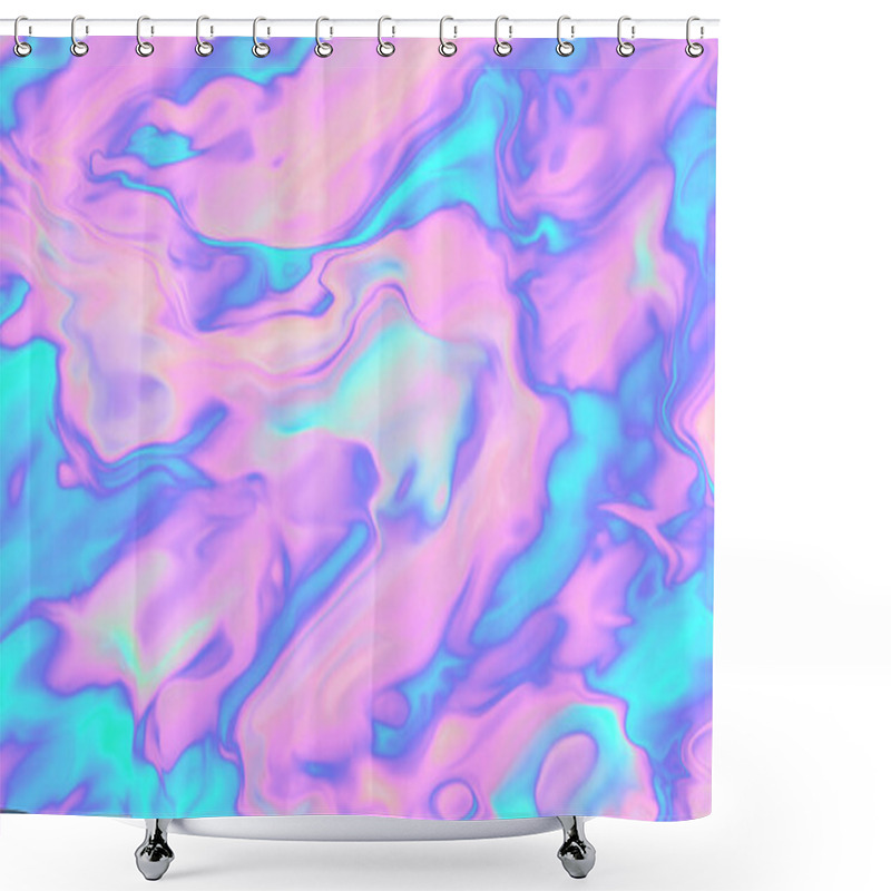 Personality  Iridescent Psychedelic Background. Crazy Liquid Texture. Fluid Rainbow Pattern. Acid Holographic Effect. Shower Curtains