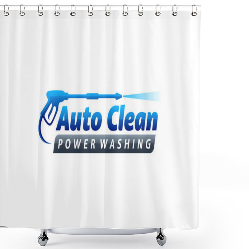 Personality  Pressure Power Wash Logo Design Shower Curtains