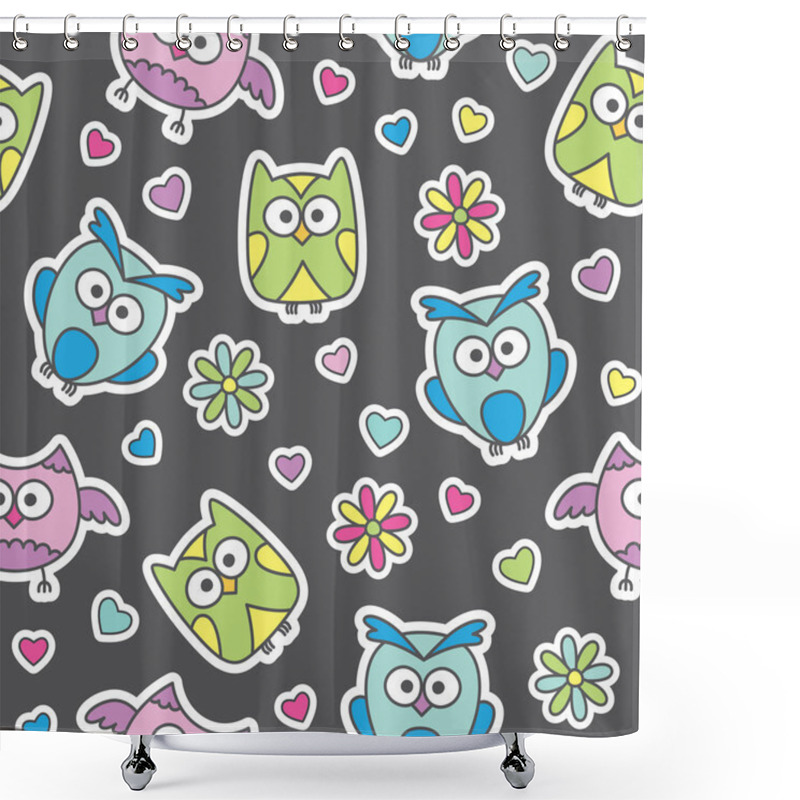 Personality  Pattern Of Cartoon Owls Shower Curtains