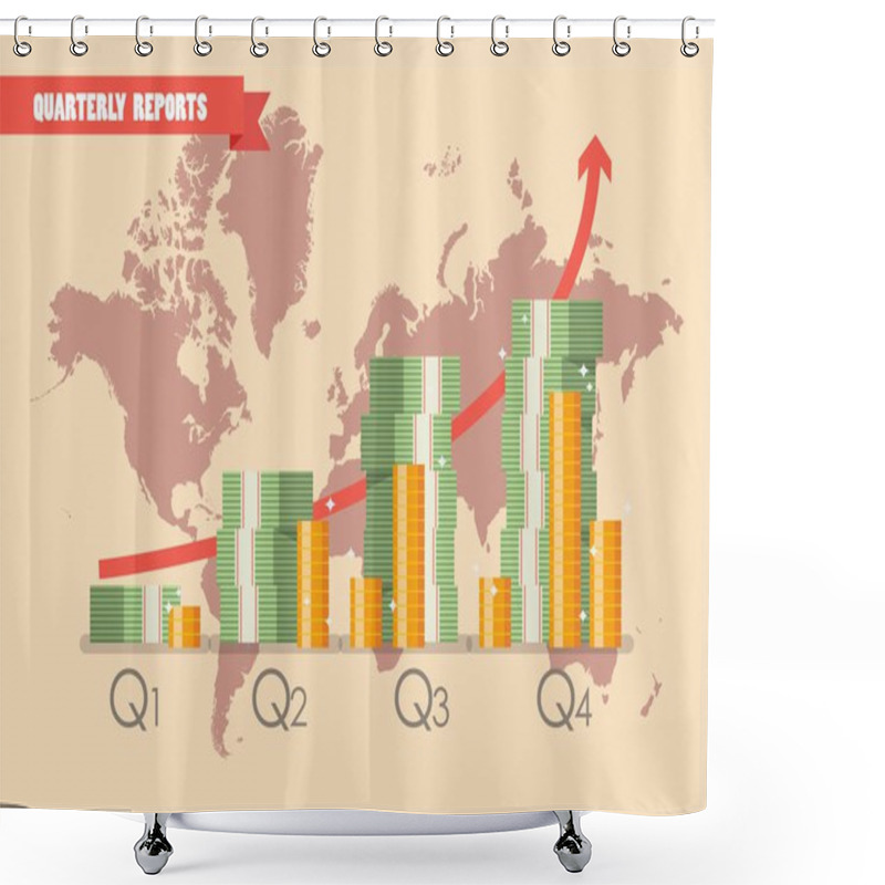 Personality  Quarterly Reports Infographic Shower Curtains