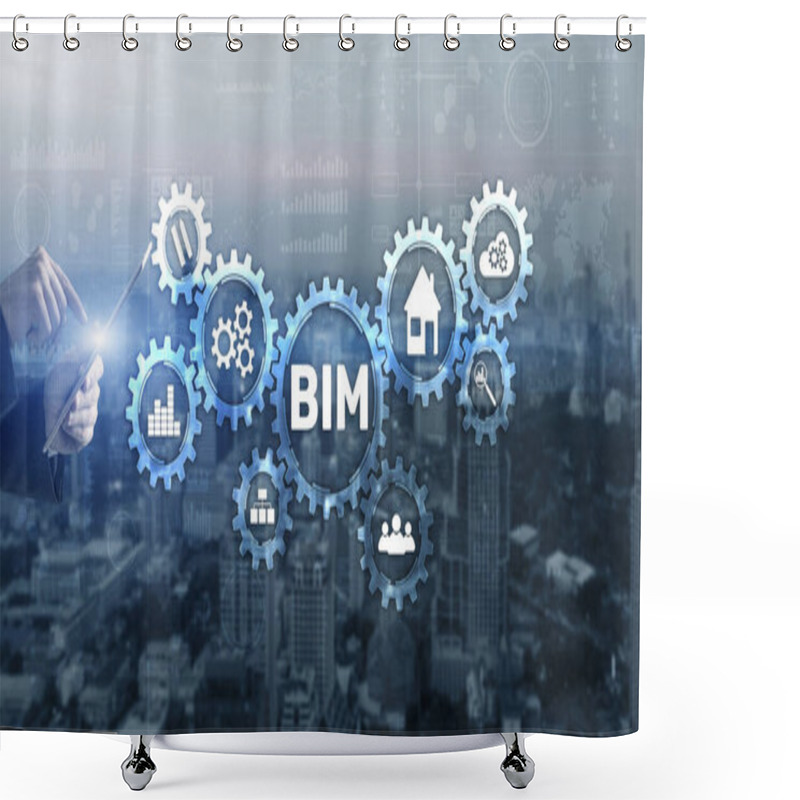 Personality  BIM Building Information Modeling Engineering Software System. Mixed Media. Shower Curtains