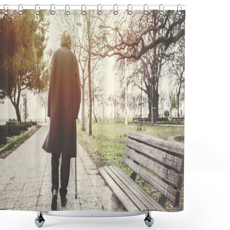 Personality  Old Man Walking In The Park Shower Curtains