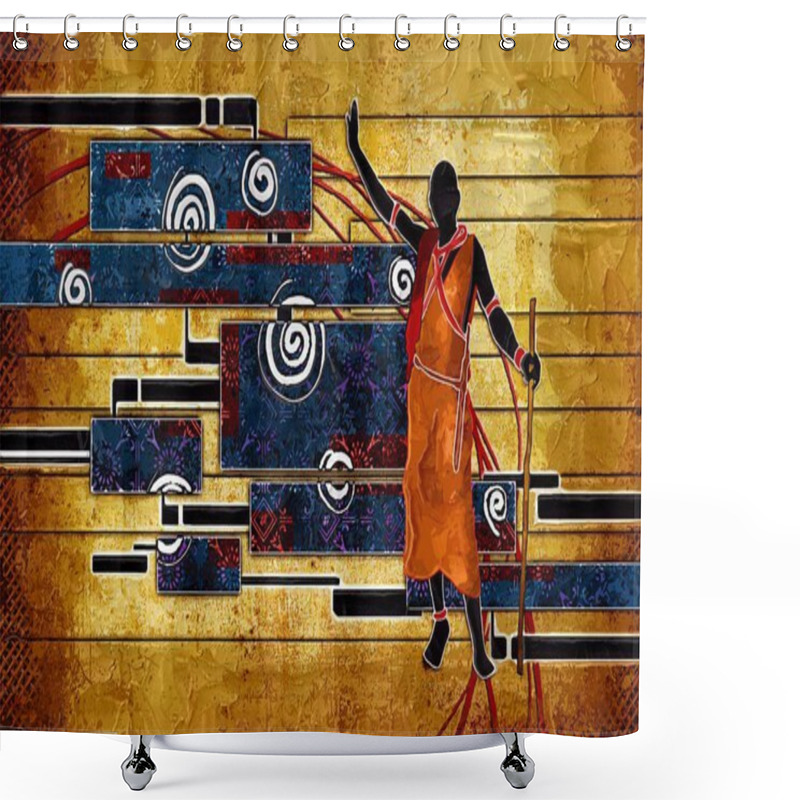 Personality  African Motive Art Shower Curtains