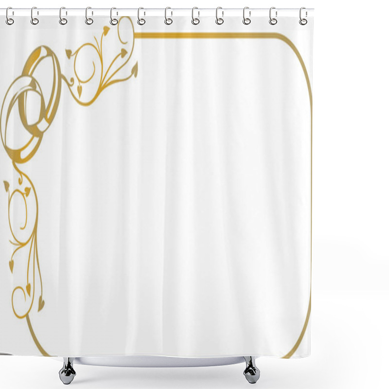 Personality  Frame With Wedding Rings Shower Curtains