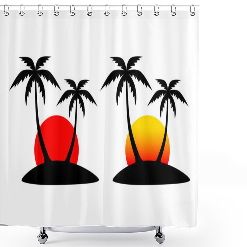 Personality  Island Icons Shower Curtains