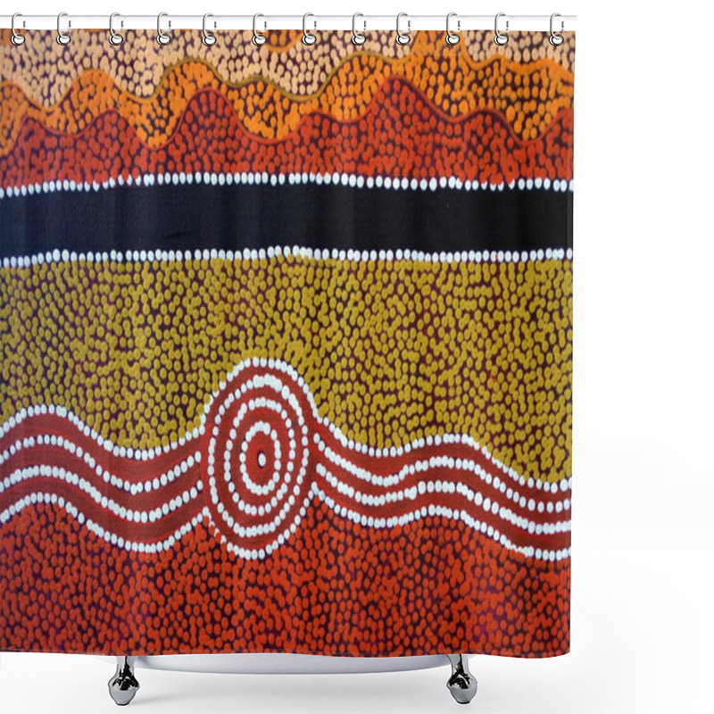 Personality  Indigenous Australian Art Dot Painting Background Shower Curtains