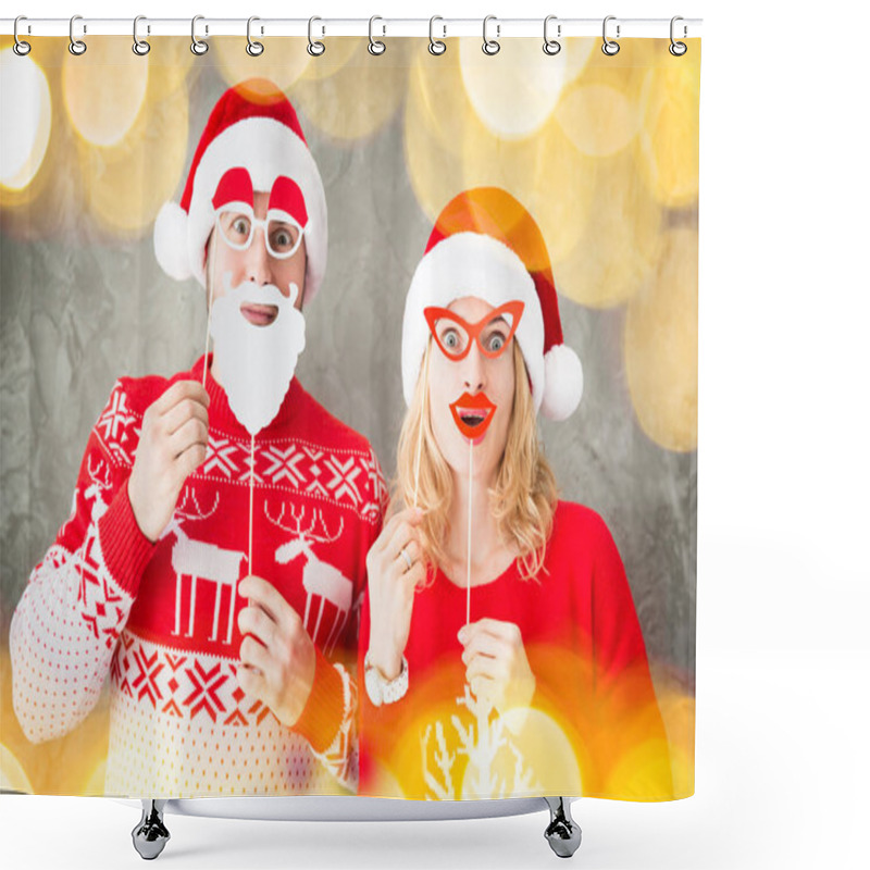 Personality  Christmas Xmas Holiday Winter Concept Shower Curtains