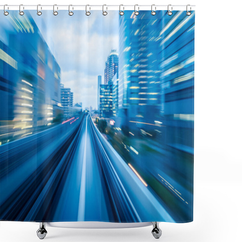 Personality   Tunnel With Motion Blur Of A City  Shower Curtains