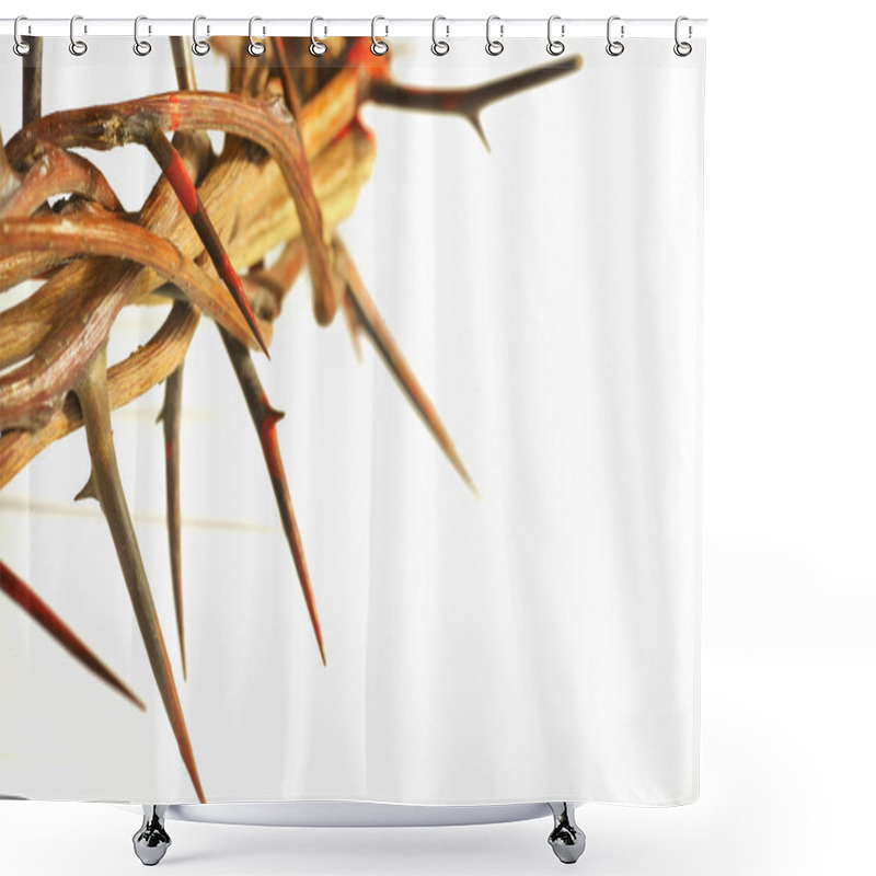 Personality  Crown Of Thorns Isolated On White Shower Curtains