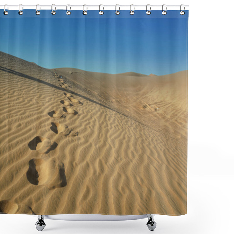 Personality  Footprints In The Desert Shower Curtains