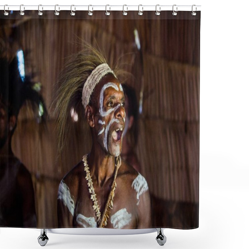 Personality  Man From The Tribe Of Asmat People Shower Curtains