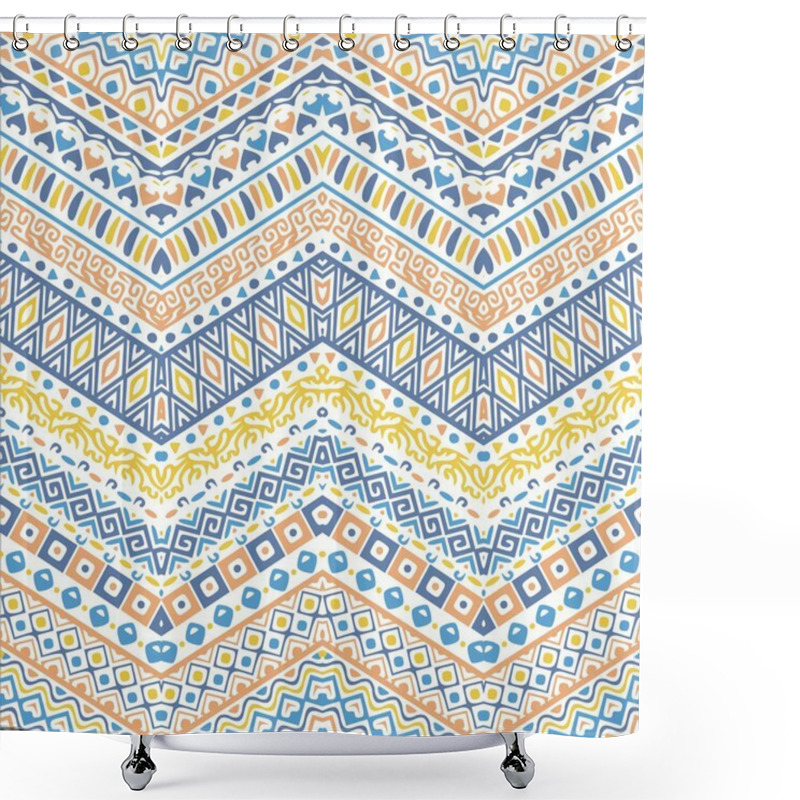 Personality  Vector African Style Pattern With Tribal Motifs.  Shower Curtains