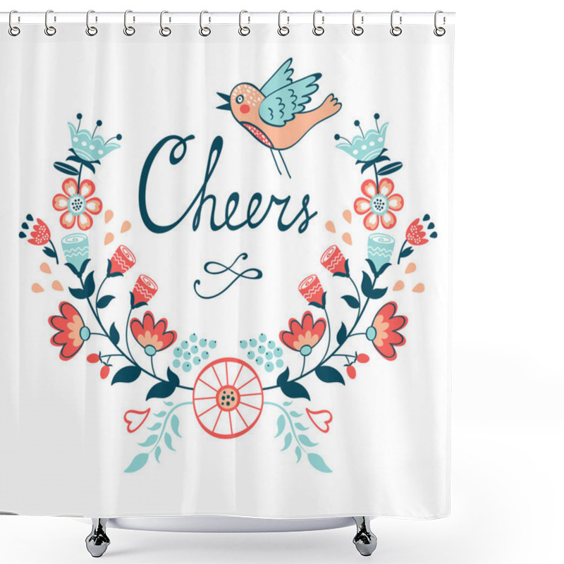 Personality  Cheers Stylish Concept Card Shower Curtains