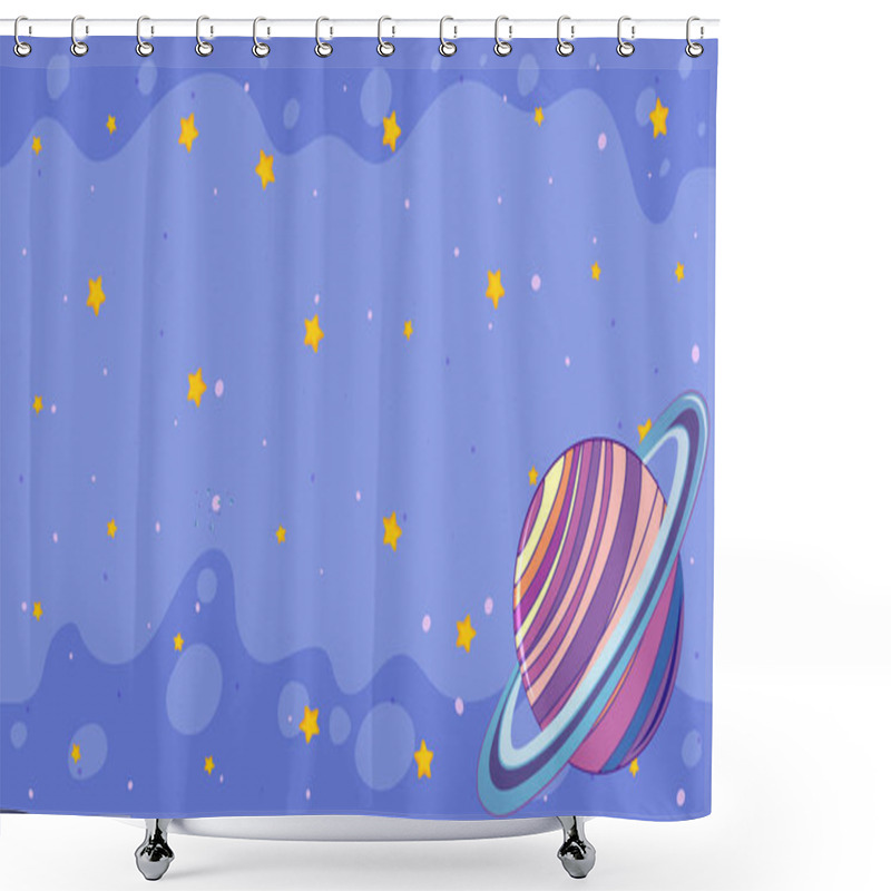 Personality  Background Template With Bright Stars In Dark Sky Illustration Shower Curtains