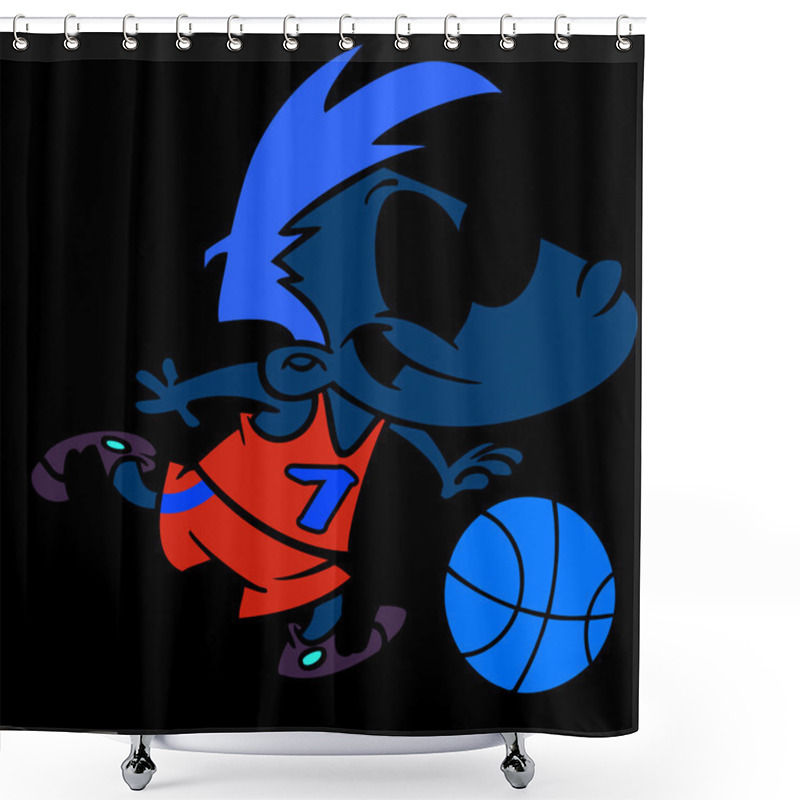 Personality  Cartoon Basketball Boy Shower Curtains