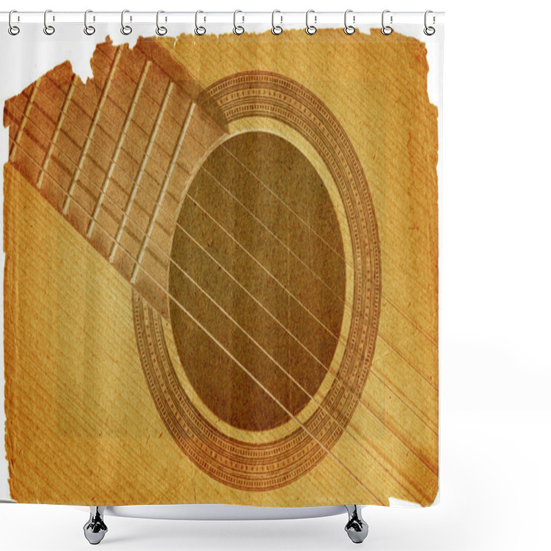 Personality  Background With Guitar In Grunge Style Shower Curtains