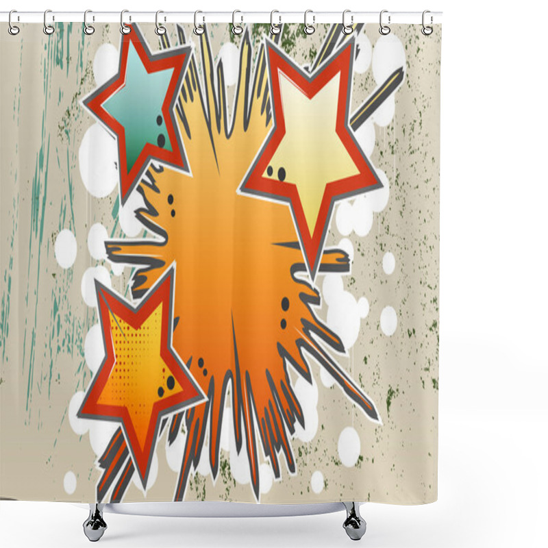 Personality  Abstract Background Of Explosion Stars  In Graffity Style. Shower Curtains