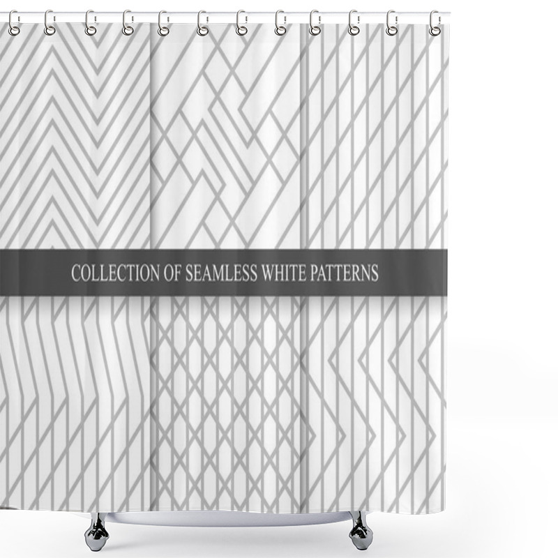 Personality  Vector Striped Seamless Geometric Patterns. Shower Curtains