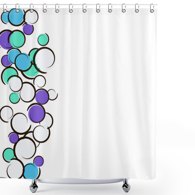 Personality  Confetti Frame With Comic Pop Art Polka Dots. Shower Curtains