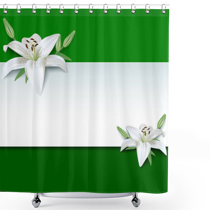 Personality  Festive Greeting Or Invitation Card, 3d Flower Lily Shower Curtains