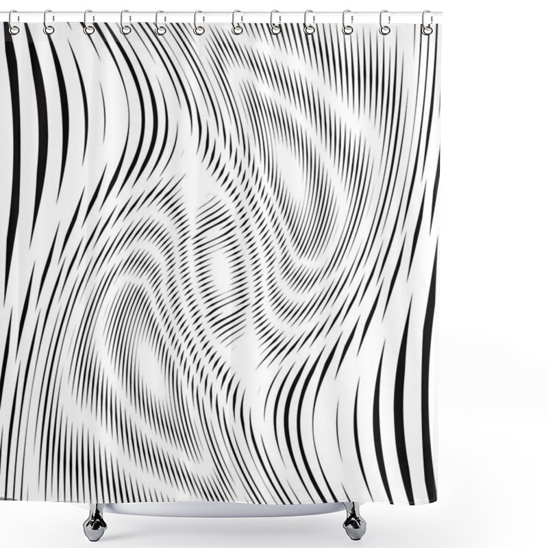 Personality  Optical Illusion, Graphic Moire Backdrop Shower Curtains