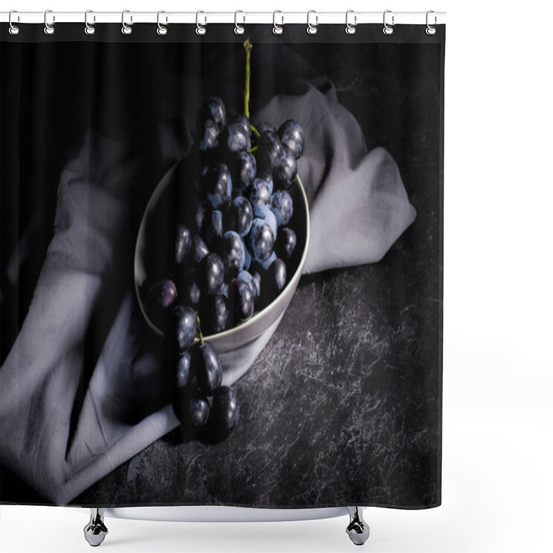 Personality  Ripe Grapes In Bowl Shower Curtains