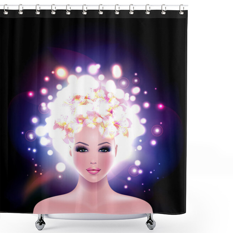 Personality  Beautiful Woman Portrait Shower Curtains