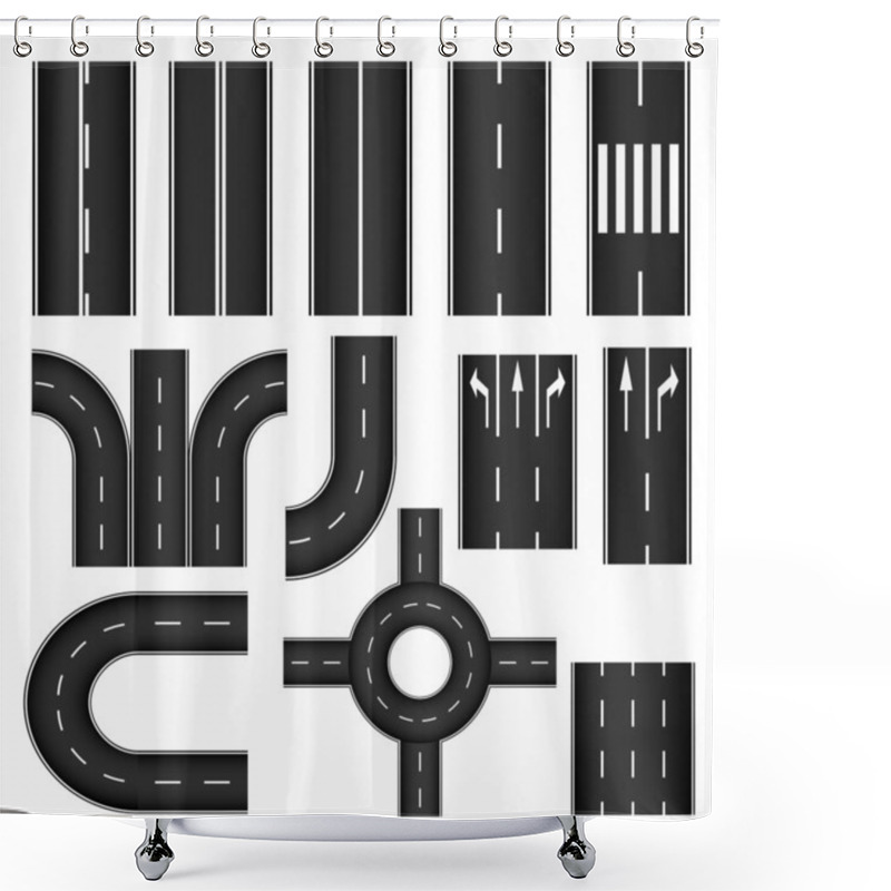 Personality  Road Element Set Shower Curtains