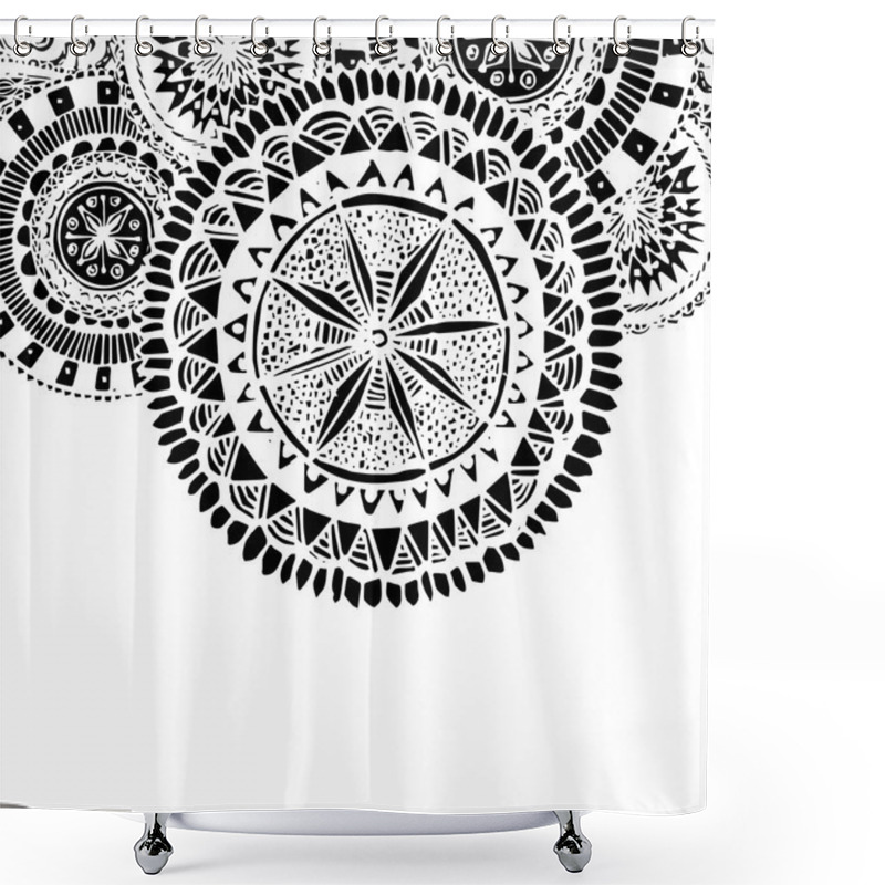 Personality  Black And White Ornate Hand Drawn Doodles Shower Curtains