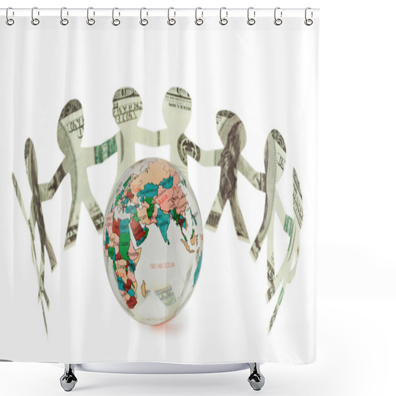 Personality  Dollars Little Cutouts Dance In Half Ring Around Small G Shower Curtains