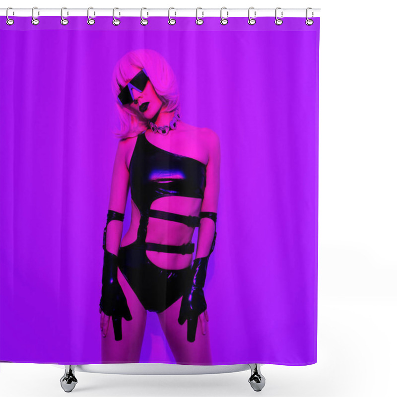 Personality  Cyberpunk Lady.  Fashion Clubbing Mood Shower Curtains