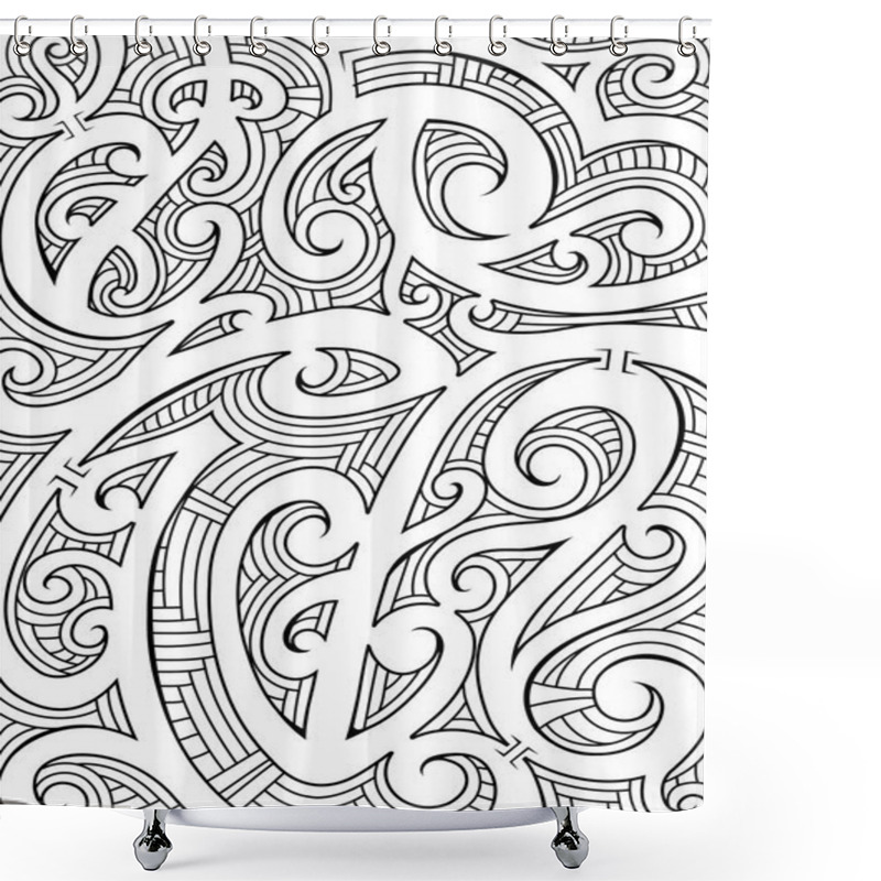 Personality  Maori Style Ornament Shower Curtains