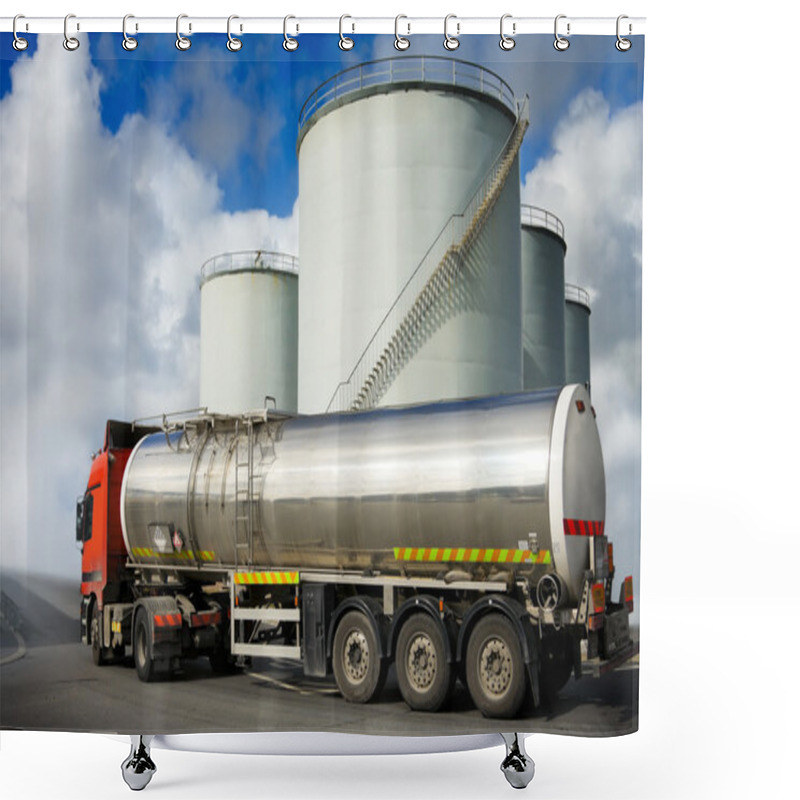 Personality  Truck With Fuel Tank Shower Curtains