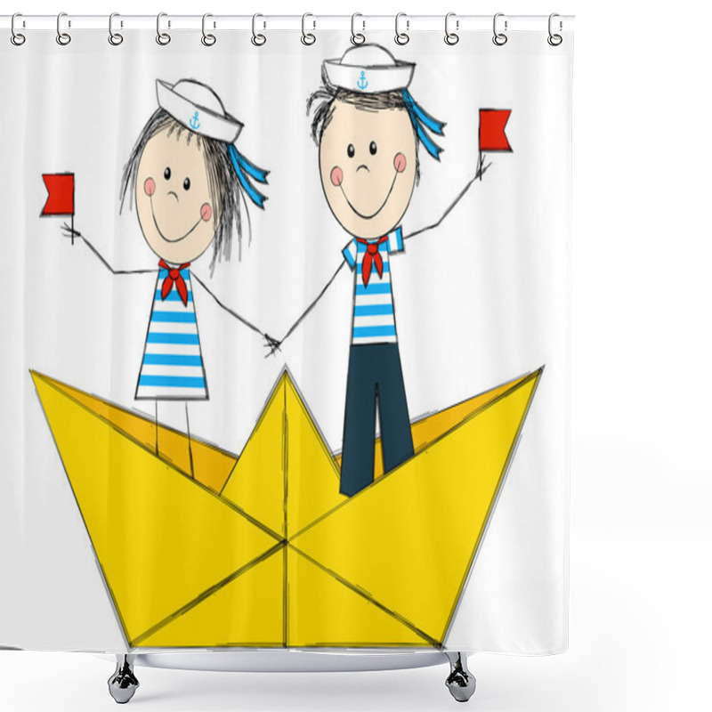 Personality  Sailors Kids Shower Curtains