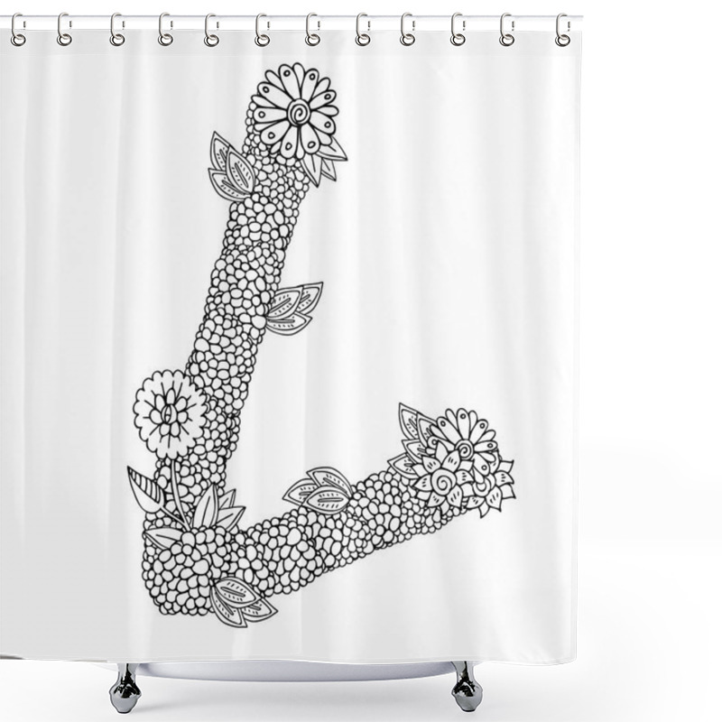 Personality  Shaped Pattern Of Capital Letter L Shower Curtains