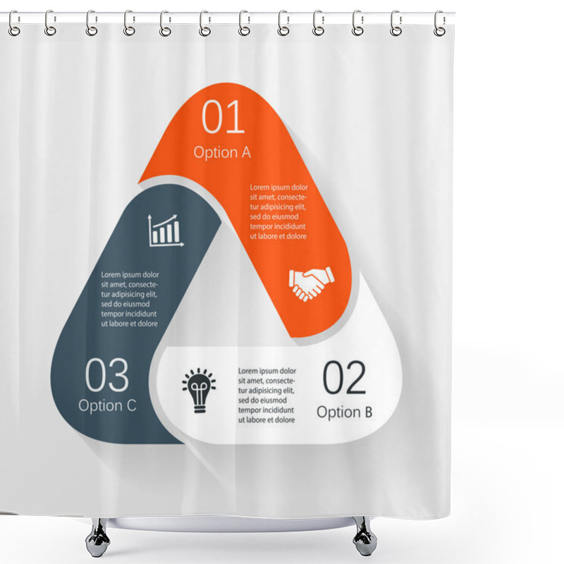 Personality  Vector Triangle Infographic. Template For Diagram, Graph, Presentation And Chart. Business Concept With 3 Options, Parts, Steps Or Processes. Abstract Background. Shower Curtains