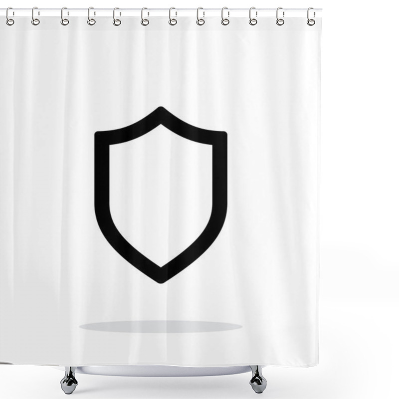 Personality  Shield Icon On White Background. Shower Curtains