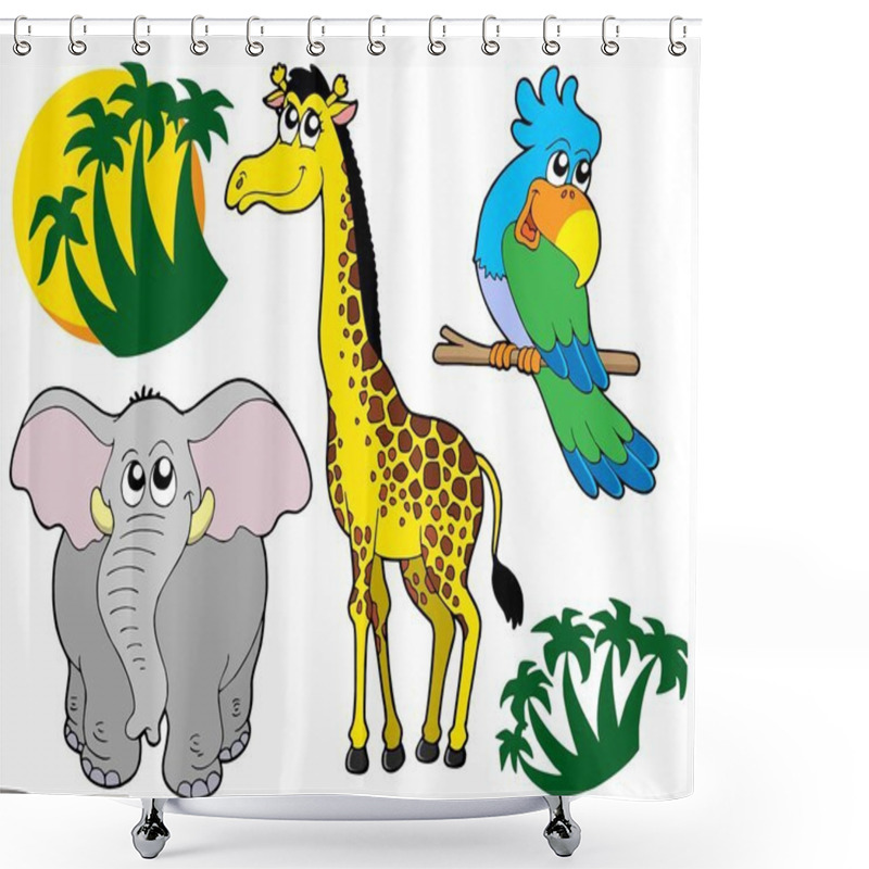 Personality  African Animals Collection 3 Shower Curtains