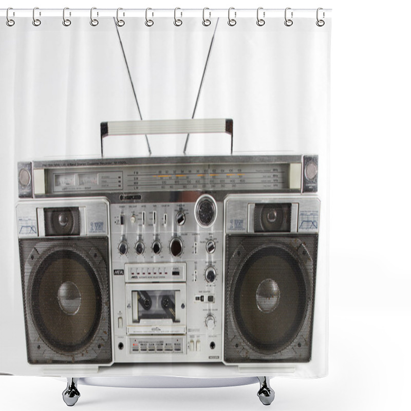 Personality  Retro Ghettoblaster Shower Curtains