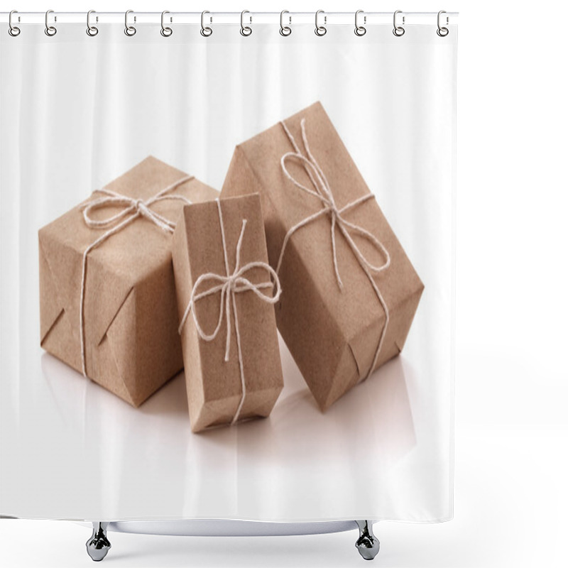 Personality  Gift Packages Wrapped In Brown Paper Shower Curtains