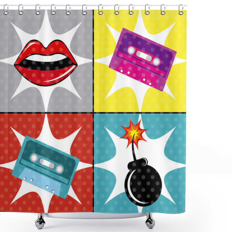 Personality  Pop Art Design. Shower Curtains