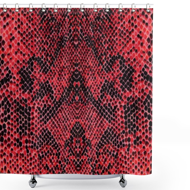 Personality  Red Snake Skin With Pattern Shower Curtains