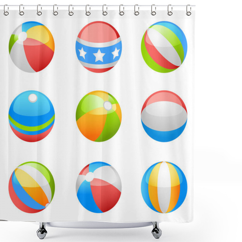 Personality  Beach Ball Vector Shower Curtains