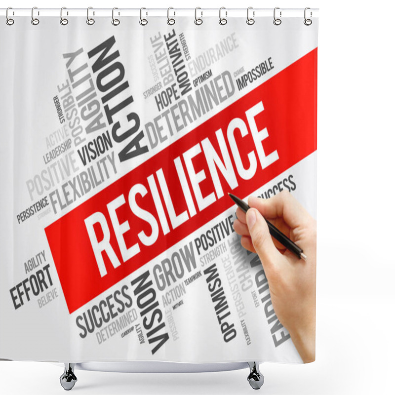 Personality  Resilience Word Cloud Collage Shower Curtains