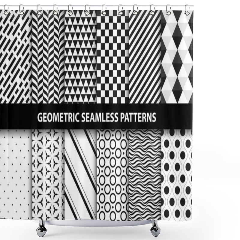 Personality  Geometric Patterns - Vector Seamless Collection. Shower Curtains