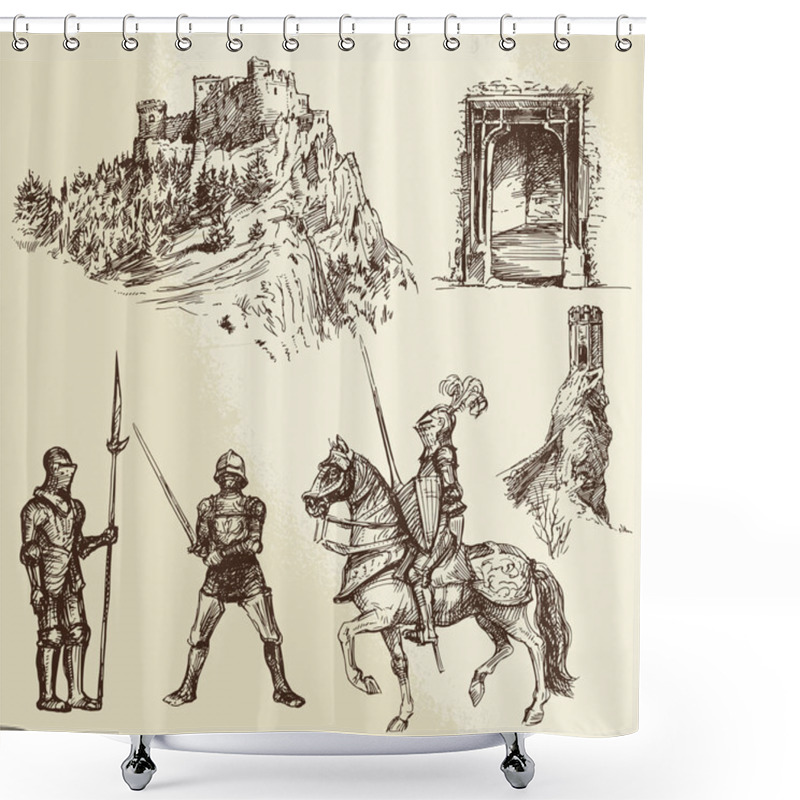 Personality  Middle Age Knights Shower Curtains