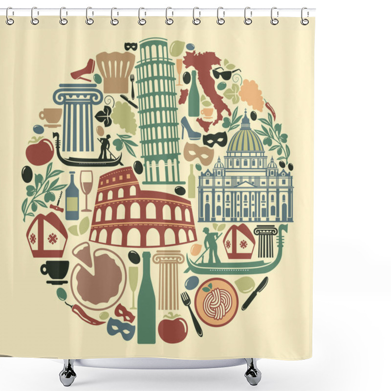 Personality  Traditional Symbols Of Italy Shower Curtains